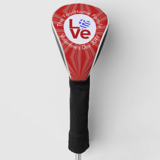Griekenland Hart Vlag Rood LIEFDE Gepersonaliseerd Golfheadcover