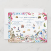 Griekenland Huwelijk Weekend Welkom Route Kaart (Achterkant)