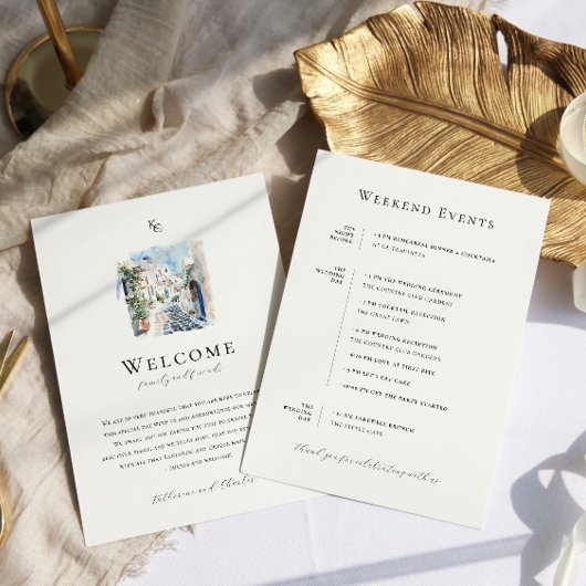 Griekenland Huwelijk Weekend Welkom Route Menu