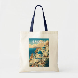 Griekenland Illustratie Reizen Art Vintage Tote Bag