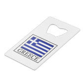 Griekenland Kredietkaart Flessenopener (Voorkant Gekanteld)