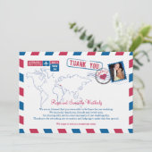 Griekenland Luchtpost Huwelijk Bedankt Kaart (Staand voorkant)