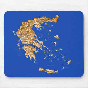 Griekenland Map Mousepad Muismat