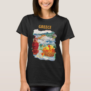 Griekenland Mediterraan Fruit Kleurrijke Reis T-shirt