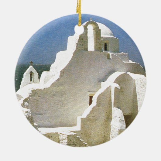  Griekenland, Myconos, Grieks-orthodoxe kerk Keramisch Ornament (Achterkant)