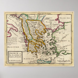 Griekenland of het zuidelijke deel van Turkije in Poster