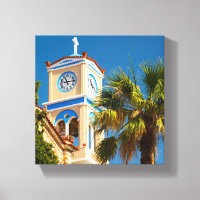 Griekenland - Orthodoxe Griekse kerk met palmboom