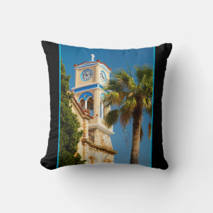 Griekenland - Orthodoxe Griekse kerk met palmboom Kussen
