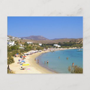 Griekenland, Paros eiland, Krios Beach van bovenaf Briefkaart