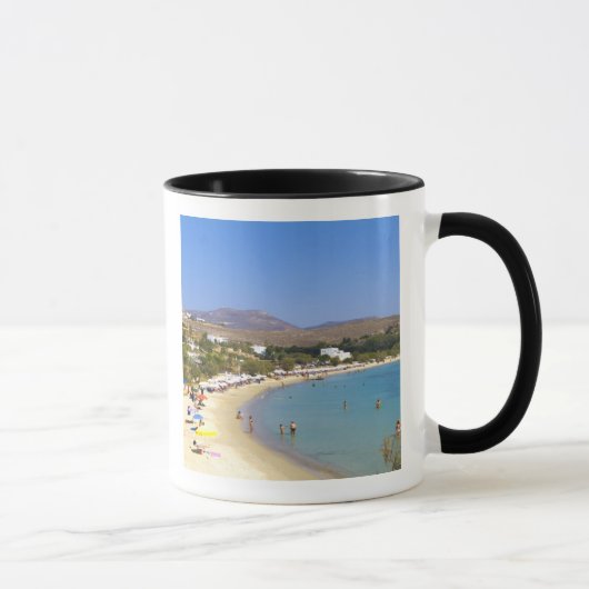 Griekenland, Paros eiland, Krios Beach van bovenaf Mok (Rechts)