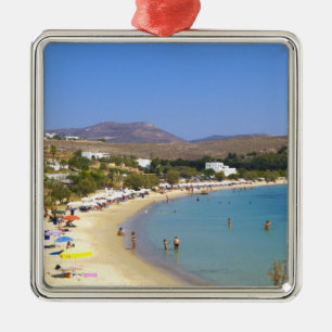 Griekenland, Paros Island, Krios Beach van bovenaf Metalen Ornament