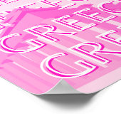 Griekenland, Reiskunst, Pastelreizen Kunst, Roze Poster (Hoek)