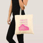 Griekenland, Reiskunst, Pastelreizen Kunst, Roze Tote Bag (Voorkant (product))