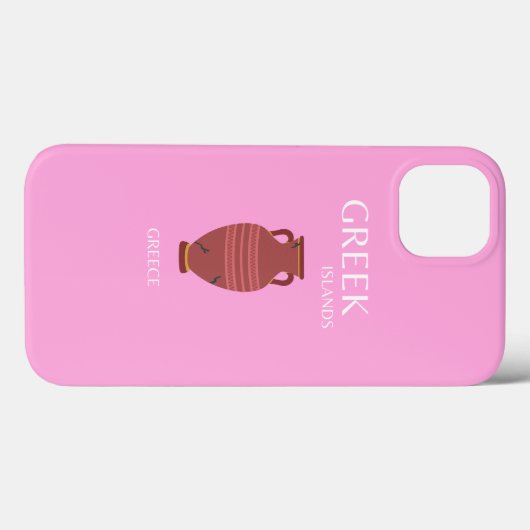 Griekenland, Reiskunst, Preppy, Retro Art, Roze Case-Mate iPhone Case (Achterkant (horizontaal))