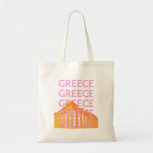 Griekenland, Reiskunst, Roze Tote Bag (Voorkant)