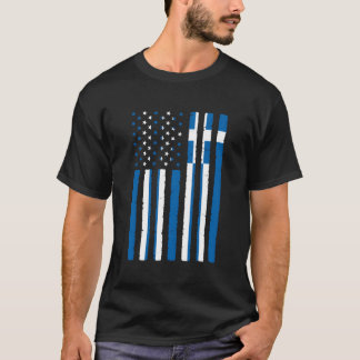 Griekenland Roots USA Flag Pride Erfgoed Half Grie T-shirt