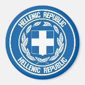 Griekenland Round Emblem Magneet (Voorkant)