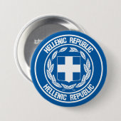 Griekenland Round Emblem Ronde Button 7,6 Cm (Voorkant /achterkant)