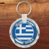 Griekenland Round Emblem Sleutelhanger (Voorkant)