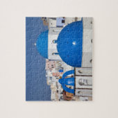 Griekenland, Santorini. Bloemtower en blauwe domme Legpuzzel (Verticaal)