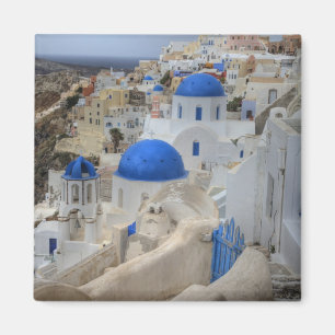 Griekenland, Santorini. Klokkentoren en blauwe koe Magneet