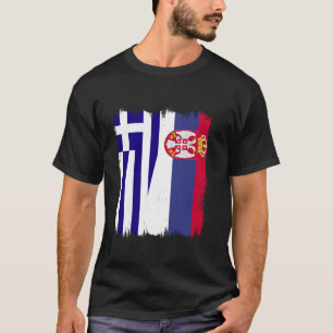 Griekenland Servië Halve Vlag Srbija Griekse Servi T-shirt