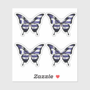 Griekenland Swallowtail Butterfly Flag Sticker