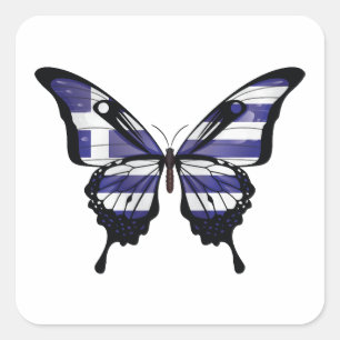 Griekenland Swallowtail Butterfly Flag Sticker