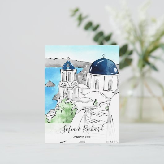 Griekenland Verloving voorstel verjaardagsgeschenk Feestdagenkaart (Staand voorkant)