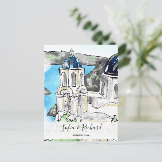 Griekenland Verloving voorstel verjaardagsgeschenk Feestdagenkaart (Staand voorkant)