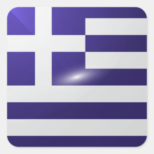 Griekenland vierkante glossy vlag sticker