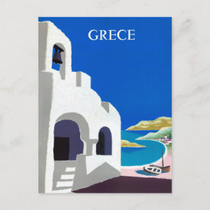 Griekenland Vintage Reisposter Gerestaureerd Briefkaart