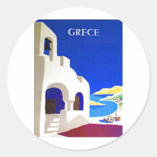 Griekenland vintage ronde sticker