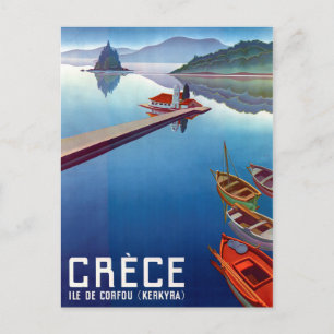Griekenland, vissersboten op Kerkyra, eiland Corfu Briefkaart