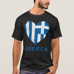 Griekenland Vlag Hart Noodlijdend Mannen T-shirt