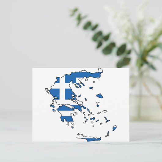 Griekenland - vlag Kaart GR (Staand voorkant)