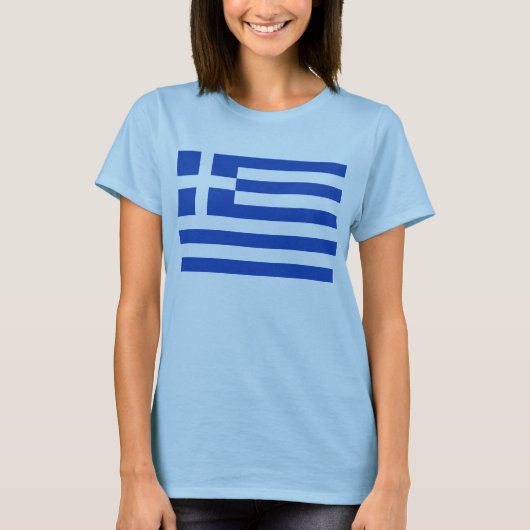 Griekenland vlag x kaart T-Shirt (Voorkant)