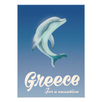 Griekenland voor een vakantie Dolfijn reisposter
