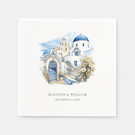 Griekenland Waterverf gepersonaliseerde minimale b Servet