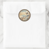 Griekenland Windmolens van Mykonos Ronde Sticker (Tas)