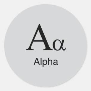 Grieks alfabet alfa ronde sticker