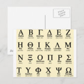 grieks alfabet cadeautjes briefkaart (Voorkant / Achterkant)