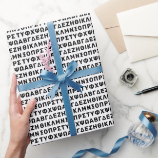 Grieks alfabet patroon: minimalistische typografie cadeaupapier