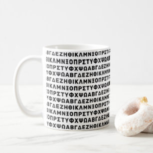 Grieks alfabet patroon: minimalistische typografie koffiemok