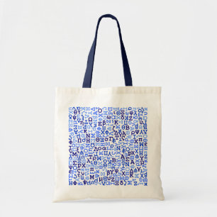Grieks alfabet tote bag