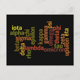 Grieks alfabet (Word Cloud) Briefkaart