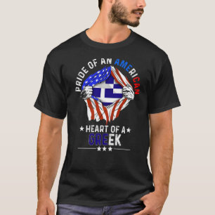 Grieks-Amerikaans-Amerikaanse pride T-shirt