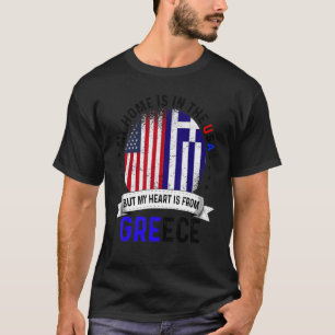Grieks - Amerikaans patriothart komt uit de Grieks T-shirt