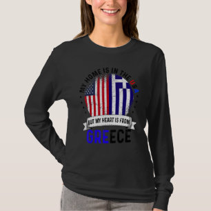 Grieks-Amerikaanse patriot hart is van Griekse vla T-shirt