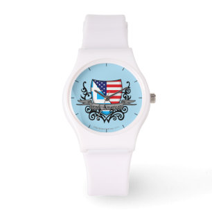 Grieks-Amerikaanse vlag Horloge